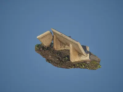 Bench 3D Scan - Low-poly 3D model Low-poly 3D model