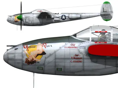 Lockheed P-38 Lightning - Glamour Puss II 3D model