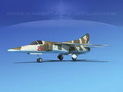 Mig-27 Flogger LP East Germany Low-poly 3D model