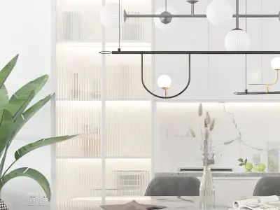 dining and chair table Modern 3D model