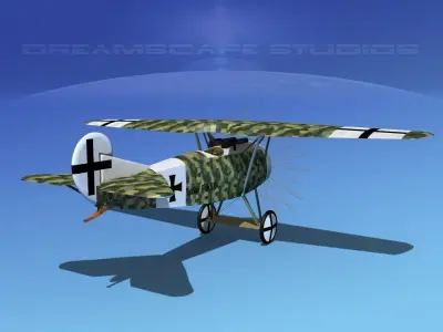 Fokker DVIII V04 3D model