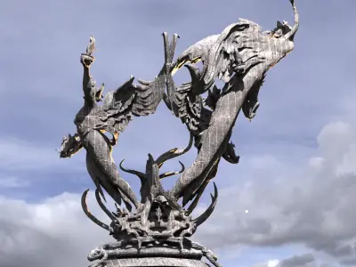 Dantes Angel flame statue collection 3D model