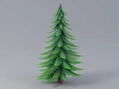Cartoon Fir Tree 04 3D model