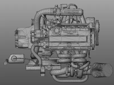 3D model of Honda I4 engine 3D model