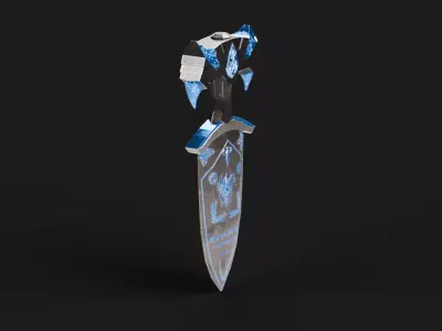 Fantasy Push Dagger Low-poly 3D model