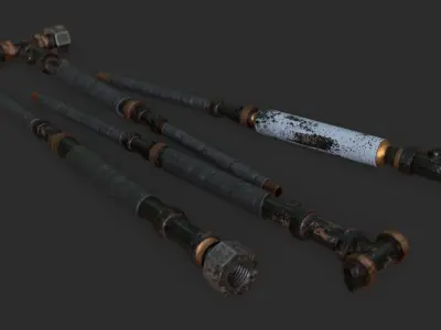 Plumbing Pipes Weapons Pack Low-poly 3D model