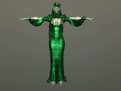 Long Lase Dress 3D model