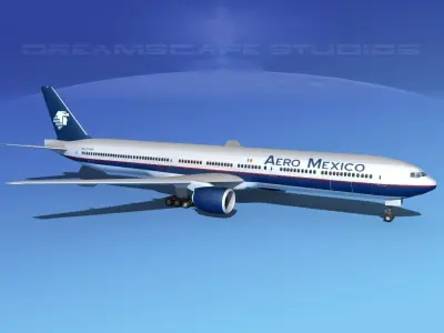 Boeing 777-300 MP Aero Mexico 3D model