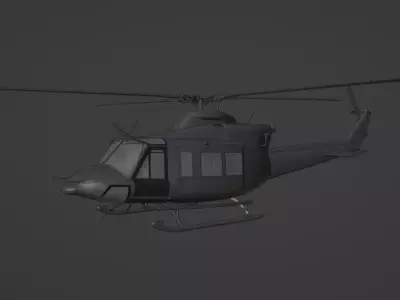 Bell 412 3d model and cockpit with textures 3D model