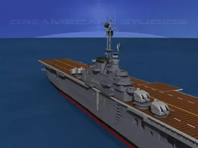 Essex Class Aircraft Carrier CV-16 USS Lexington 3D model