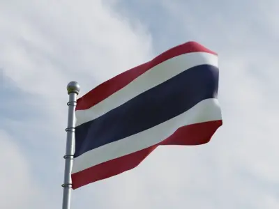 Animated Thailand Flags 3D model