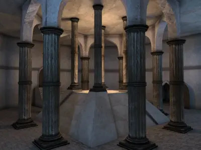 Desert level Low-poly 3D model