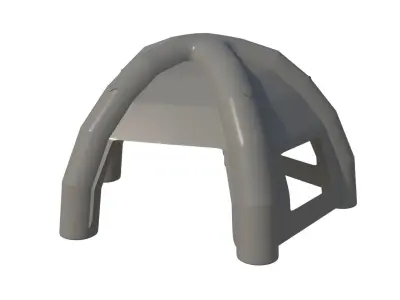 3D inflatable hemisphere tent with walls Low-poly 3D model