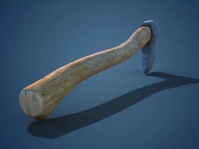 old axe Low-poly 3D model
