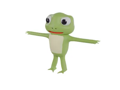 3D model of a cartoon frog 3D model