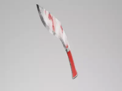 Stop Sign Kukri Blade Low-poly 3D model