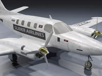 Aircraft police plane Low-poly 3D model