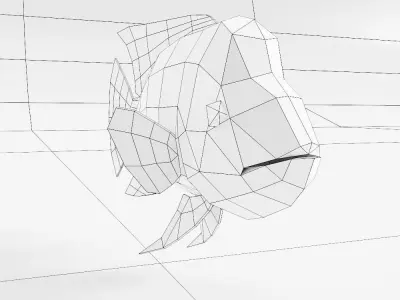 Red devil fish low poly 3d model  Low-poly 3D model