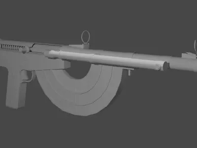 Prototype RSC Ribeyrolles SMG M1919 3D model