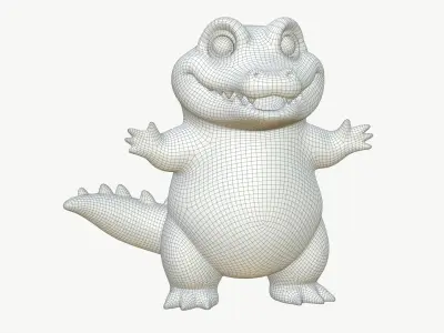 High-Quality Cartoon Crocodile PBR 3D model