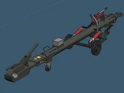 JASDF 20tons Towingcar and Towbar 3D model