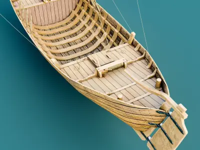 Medieval boat- kollereup kogge 3D model