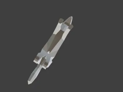 3D Model Low Poly Wolfdog sword Low-poly 3D model