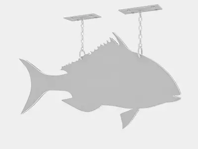 fishing sign 02 Low-poly 3D model