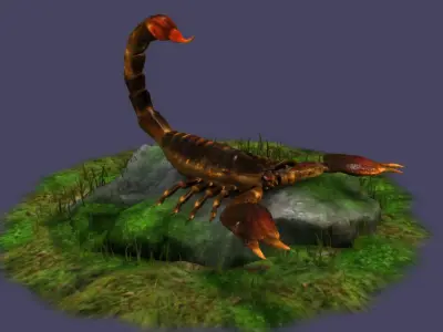 Fire Scorpions Realistic Scorpions cave creatures the desert 3D model