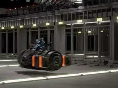 Futuristic cyberpunk-inspired hoverbike  3D model