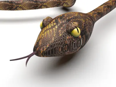 Snake With Straight Snake 3D model