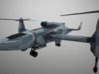 Bell TR 911 X - Eagle Eye - TILT ROTOR UAV - Low-poly 3D model