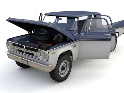 Dodge Power Wagon Crew Cab Truck 1970 3D model