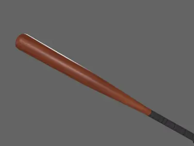 PBR Wooden Baseball Bat Low-poly 3D model