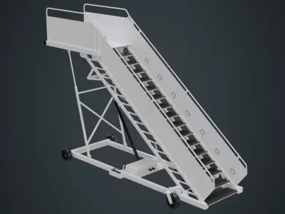 Airplane Stairs 1A Low-poly 3D model