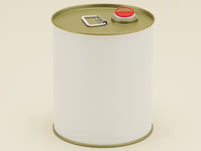 Round Lube Oil Can 3D model