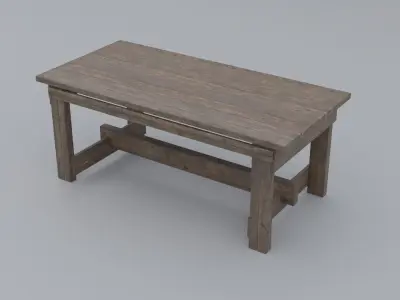 Simple Wooden Table Free low-poly 3D model