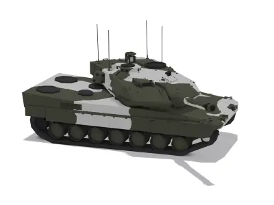 STRV 122 Low-Poly Tank  Game-Ready with 3 Camo Variants Low-poly 3D model