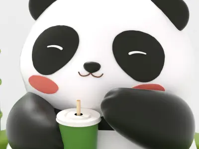 chinese panda huahua 3D model