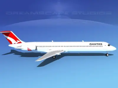 Douglas DC-9-50 Qantas 3D model
