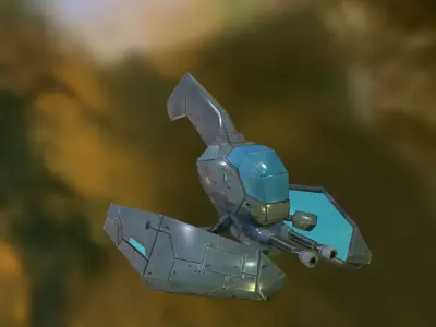 Low Poly Game Ready SpaceShip - StormFly Low-poly 3D model