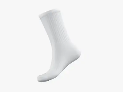 Sport Long Sock On The Foot Low-poly 3D model