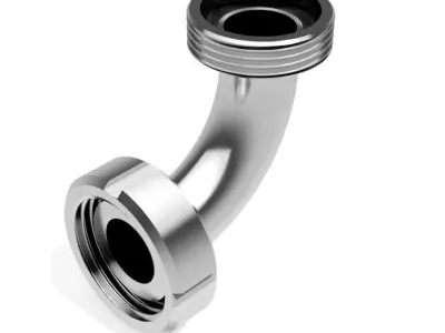 Hygienic Bends 90 degrees - DIN11851 Female x Male Ends Free 3D model