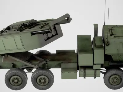 Lowpoly M142 HIMARS Artillery System Low-poly 3D model