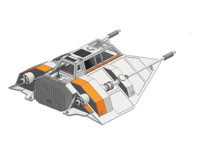 Starwars Snowspeeder scale 1 in 87 3D print model 3D print model