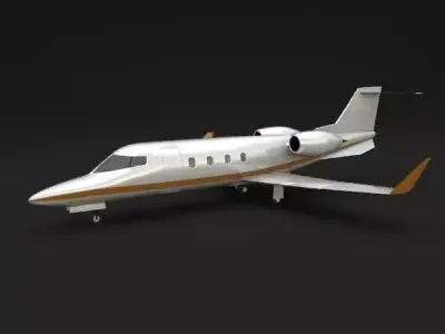 Learjet 54-55-56 Longhorn private jet 3D model