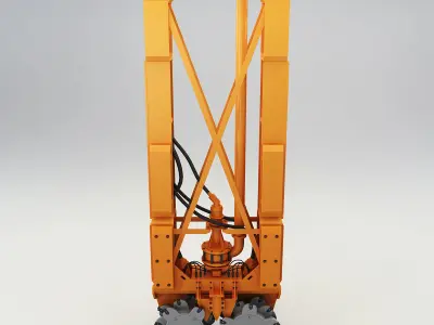 Drilling rig Low-poly 3D model