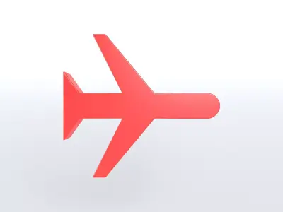 Airplane Mode Symbol v1 004 Low-poly 3D model