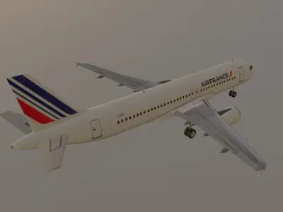 Air France Airbus a320-214  low poly 3D model  Low-poly 3D model