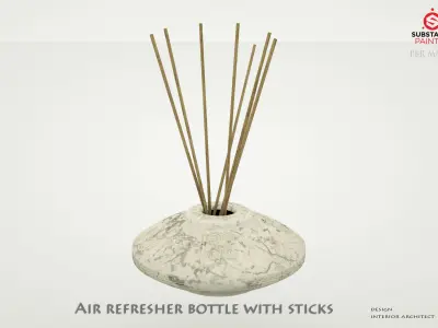 Air refresher bottle with sticks Low-poly 3D model
